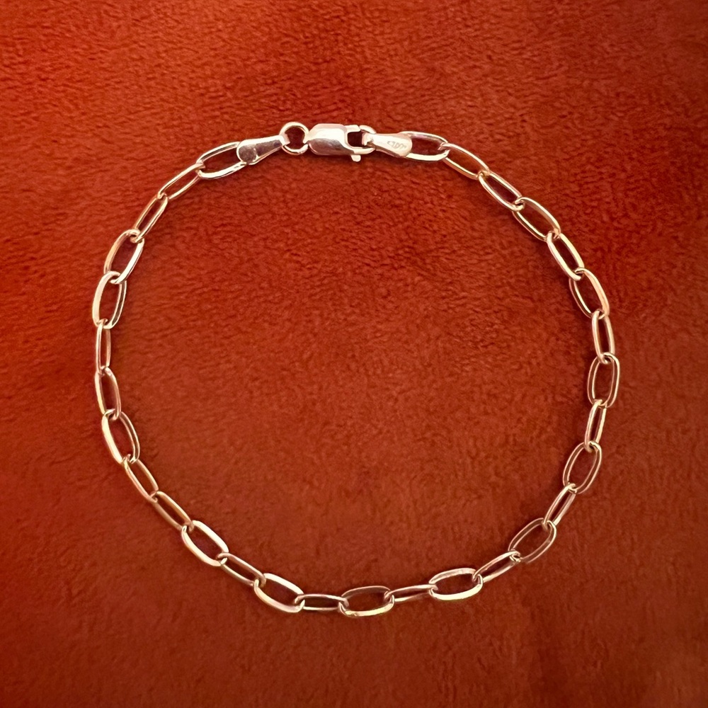 18k Yellow Solid Gold Paperclip Boyfriend Bracelet